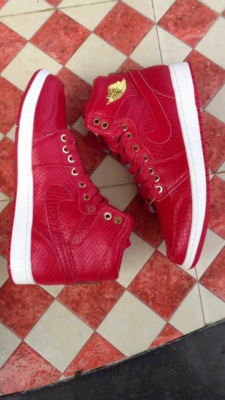 2015 Air Jordan 1 Shoes Hot Red Gold