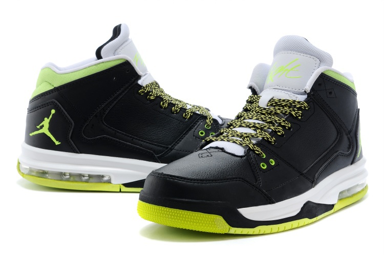 Nike Jordan Flight Origin Black White Green Basketball Shoes