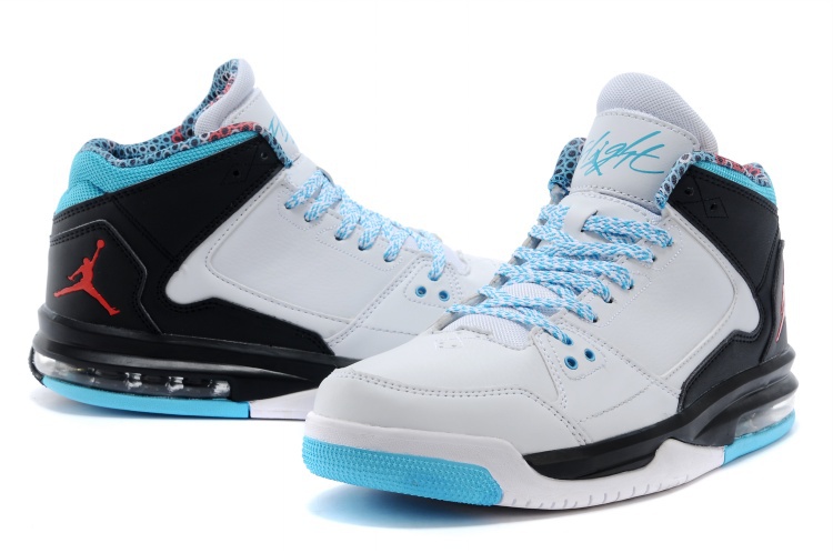 Nike Jordan Flight Origin White Light Blue Black Basketball Shoes - Click Image to Close