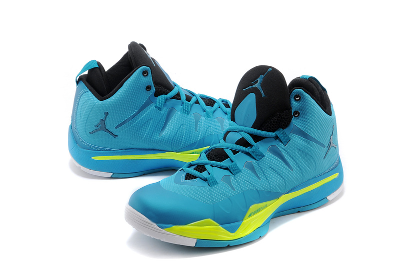 Nike Jordan Super Fly 2 Blue Yellow White Shoes