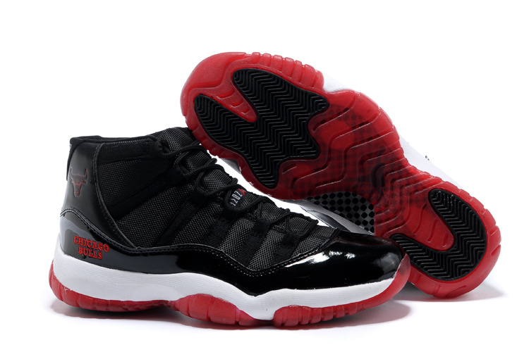 Original Air Jordan 11 Black White Red Shoes