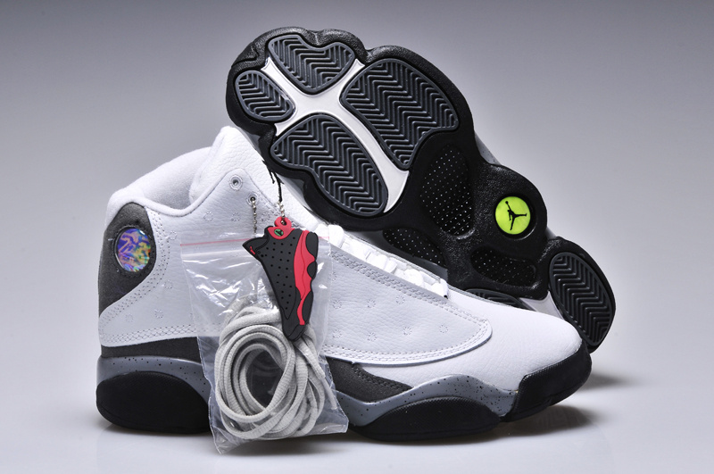 2015 Air Jordan 13 Oreo White Black Lovers Shoes - Click Image to Close