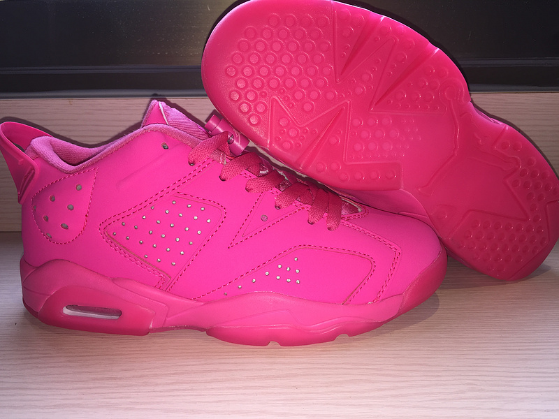 2015 Air Jordan 6 Low All Pink Shoes