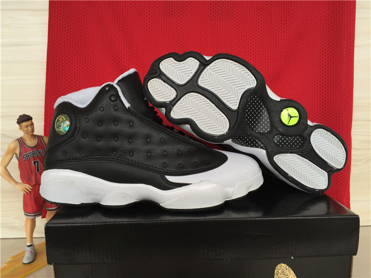 2015 Jordan 13 Retro Oreo Black White Shoes