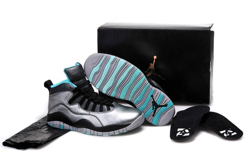 2015 Silver Black Blue Air Jordan 10 Retro Bulls Over Broadway Shoes