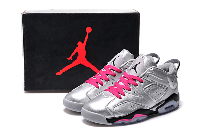 2015 Silver Pink Black Air Jordan 6 Low Shoes