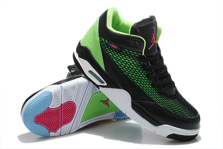 Air Jordan Flight Club 80S Black Green White Red Shoes - Click Image to Close