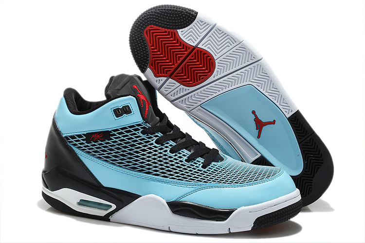 Air Jordan Flight Club 80S Blue Black White Shoes - Click Image to Close