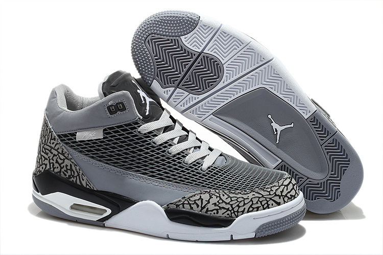 Air Jordan Flight Club 80S Grey Black White Shoes