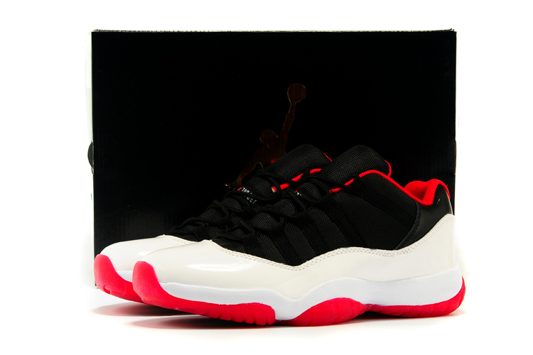 2015 Air Jordan 11 Low White Black Red Sample Shoes