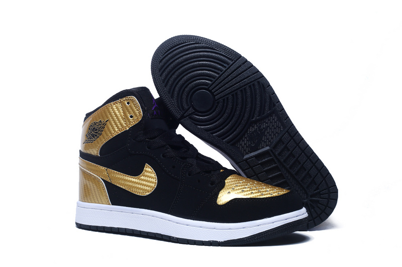 New Women Air Jordan 1 Retro Black Copper Shoes