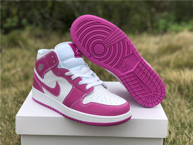 New Air jordan 1 mid gg grey fog pink white shoes - Click Image to Close