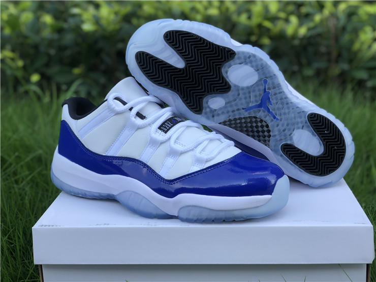 New Air jordan 11 low concord white blue black shoes