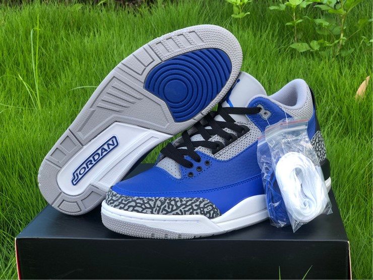 New Air jordan 3 iii varsity royal blue cement shoes