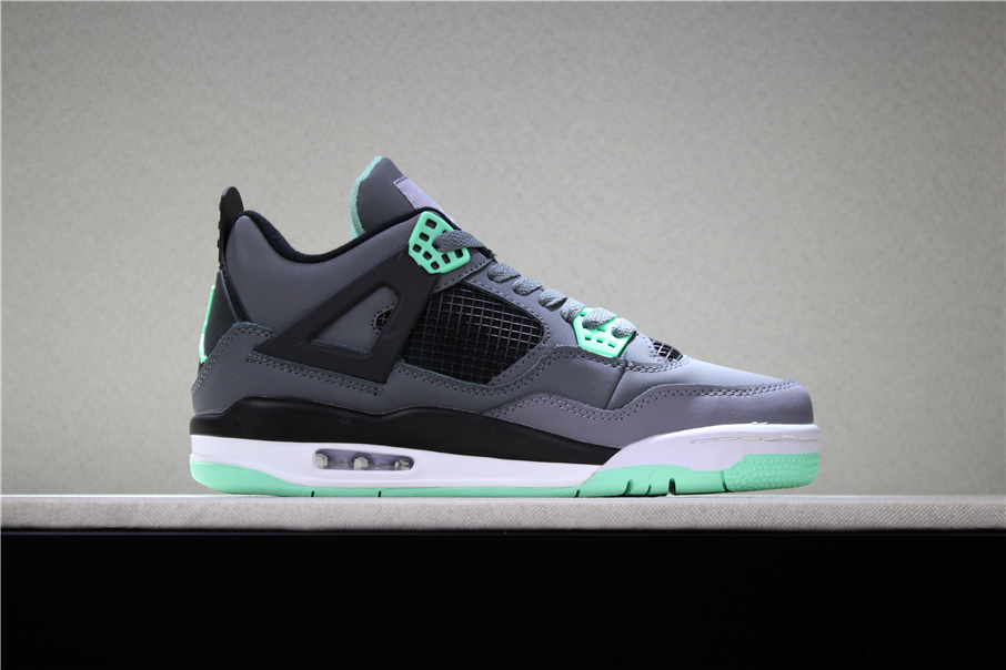 air jordan 4 retro green glow dark grey green glow cement grey black shoes - Click Image to Close