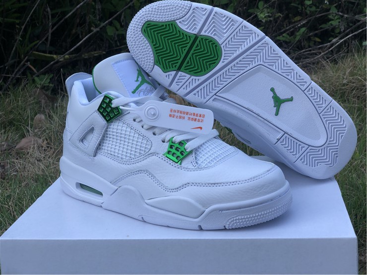 New Air jordan 4 retro metallic pine green shoes