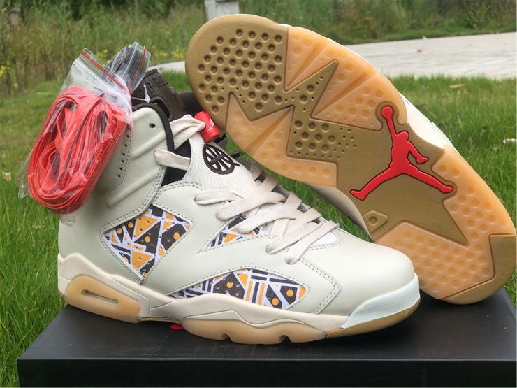 New Air jordan 6 retro quai 54 sail gum lover shoes - Click Image to Close