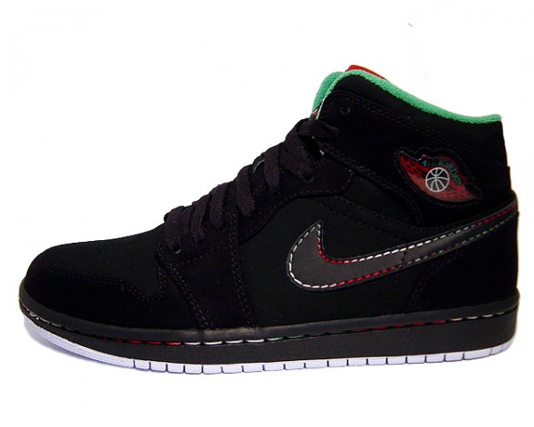 Authentic Air Jordan 1 Retro Black White Classic Green Varsity Red Shoes