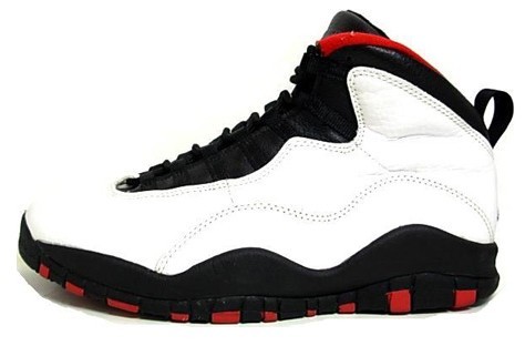 classic air jordan 10 original chicago bulls white black true red shoes - Click Image to Close