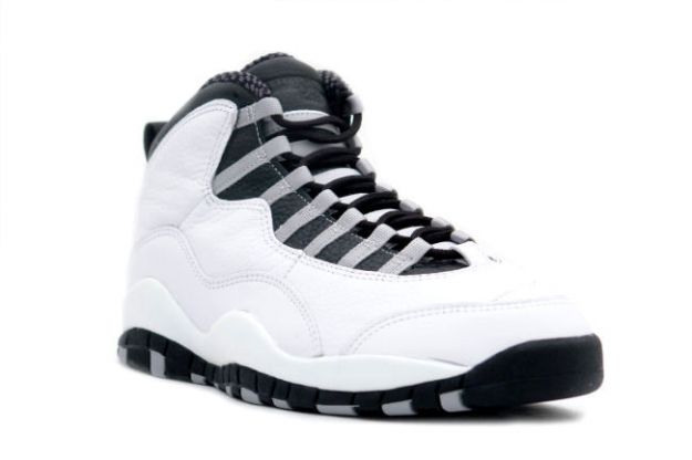 classic air jordan 10 original steels white black light steel grey shoes - Click Image to Close