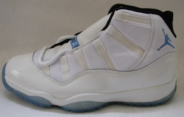 classic air jordan 11 original columbia white blue black shoes - Click Image to Close