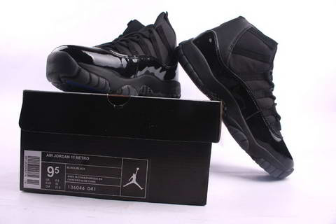 real air jordan 11 retro all black shoes - Click Image to Close