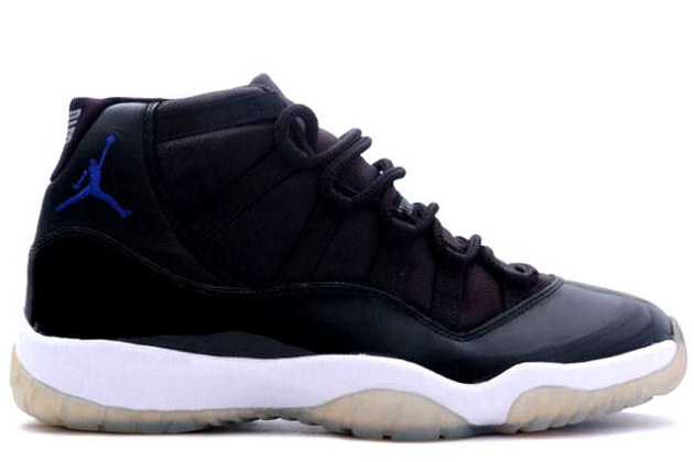 classic air jordan 11 retro space jams black varsity royal white shoes