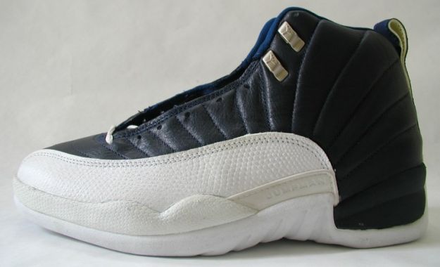 classic air jordan 12 original obsidian obsidian white french blue shoes