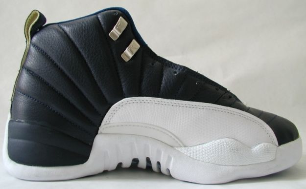 classic air jordan 12 original obsidian obsidian white french blue shoes