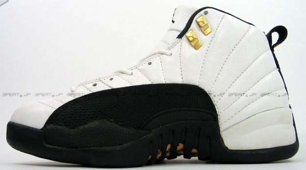 classic air jordan 12 original taxi white black gold shoes