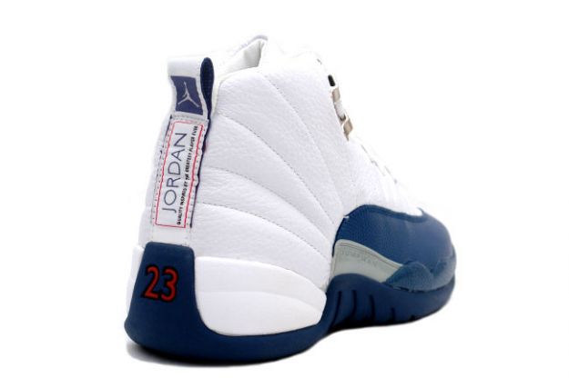 popular air jordan 12 retro white french blue metallic silver shoes