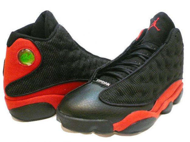 classic air jordan 13 original black varsity red shoes