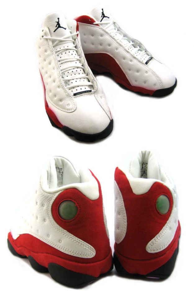 classic air jordan 13 original white black true red pearl shoes