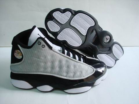 authentic air jordan 13 retro white lgrey black shoes