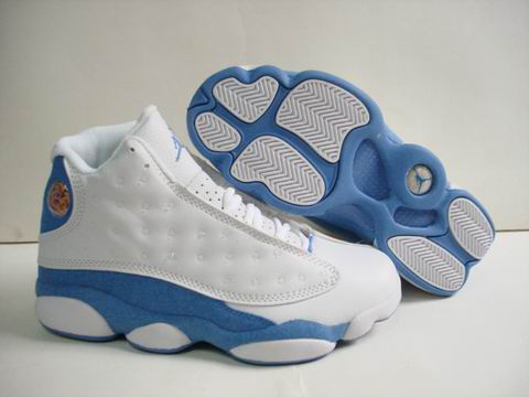 authentic air jordan 13 retro white light blue shoes