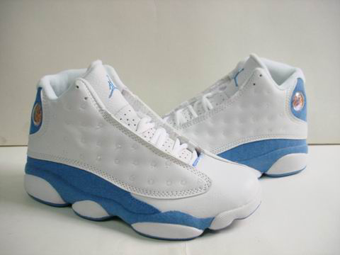 authentic air jordan 13 retro white light blue shoes