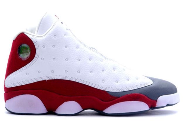 authentic air jordan 13 retro white team red flint grey shoes - Click Image to Close