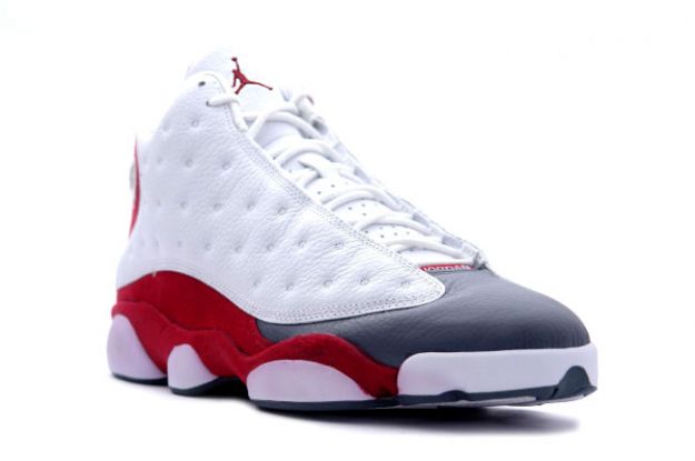 authentic air jordan 13 retro white team red flint grey shoes