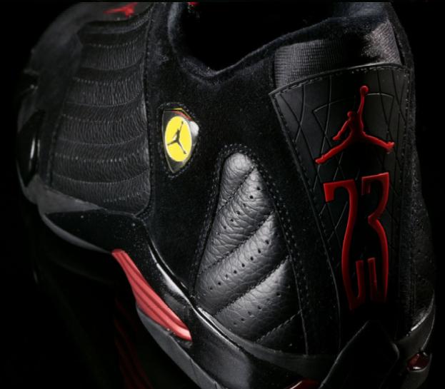Classic Air Jordan 14 Final Last Shot Black Varsity Red Shoes - Click Image to Close