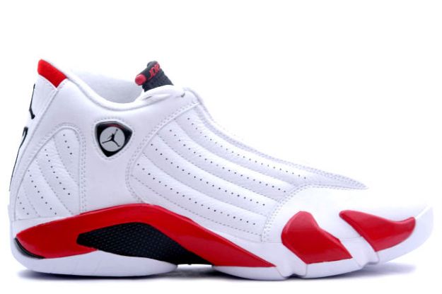 popular air jordan 14 retro white black varsity red shoes - Click Image to Close