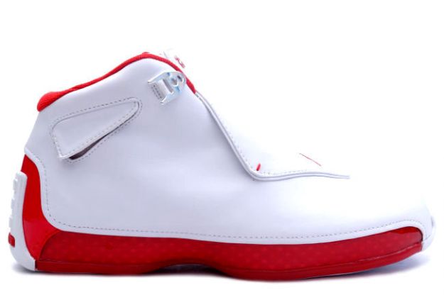 classic air jordan 18 white varsity red shoes