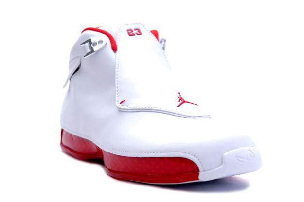 classic air jordan 18 white varsity red shoes