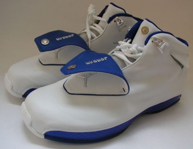 air jordan 18 white roya blue shoes