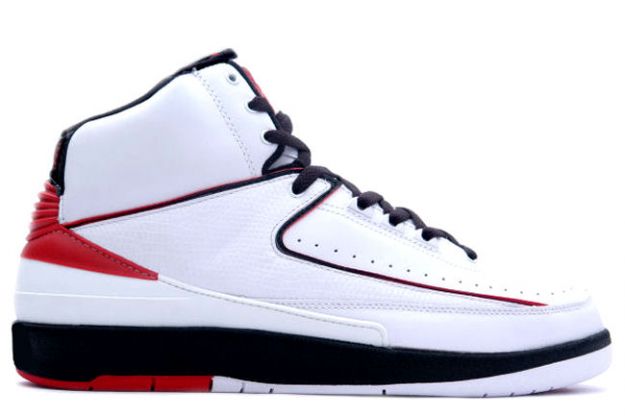 Original Classic Air Jordan 2 Retro White Varsity Red Black Shoes