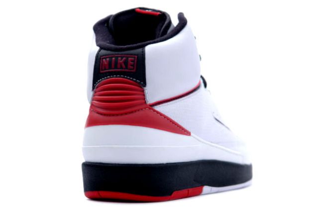 Original Classic Air Jordan 2 Retro White Varsity Red Black Shoes - Click Image to Close