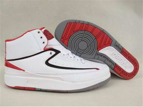 Original Classic Air Jordan 2 Retro White Varsity Red Shoes - Click Image to Close