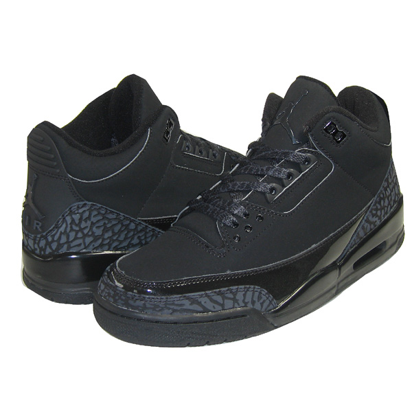 Claasic Air Jordan 3 Retro All Black Cat Charcoal Shoes