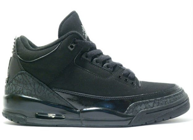 Claasic Air Jordan 3 Retro All Black Cat Charcoal Shoes - Click Image to Close