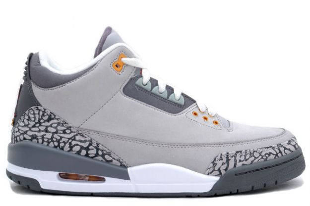 Classic Air Jordan 3 Retro Silver Sport Red Light Graphite Orange Peel Shoes