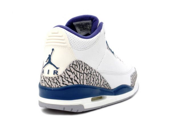 Classic Air Jordan 3 Retro White True Blue Cement Shoes